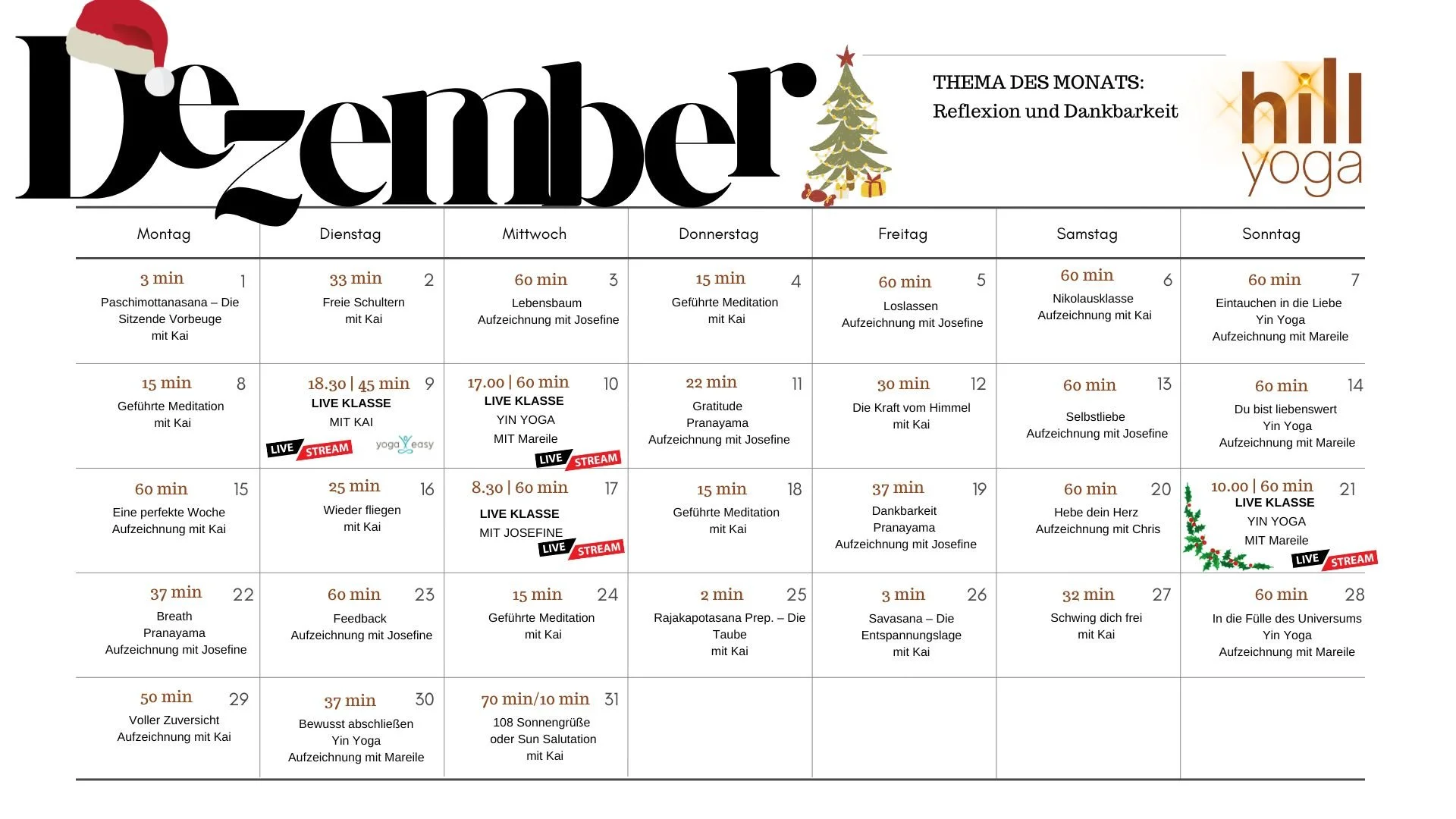 Reflexion und Dankbarkeit im Dezember