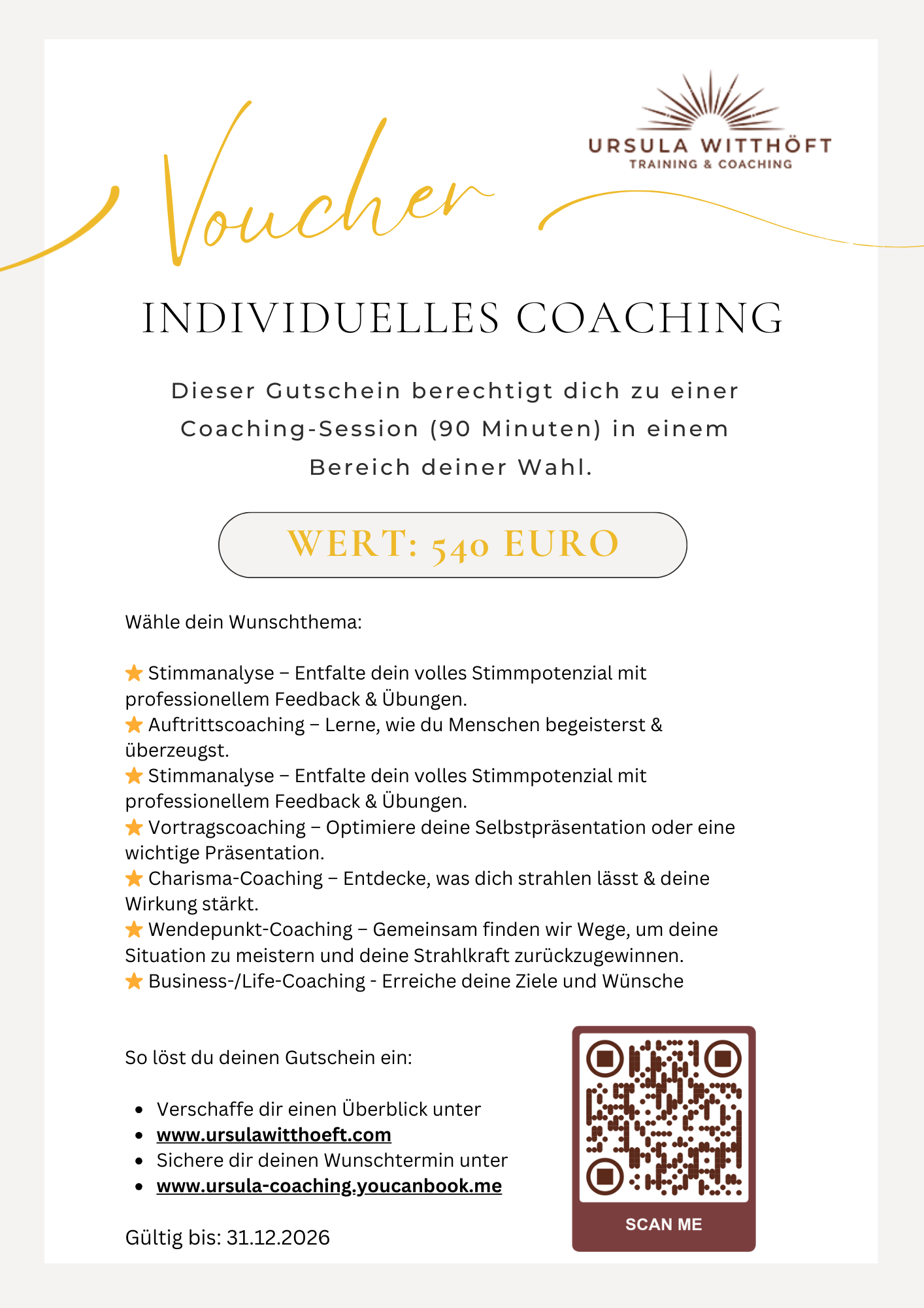 Geschenkgutschein Coaching 90 Min.