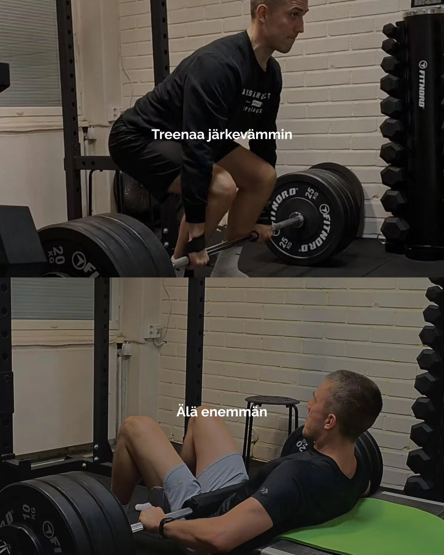 Kehitys ei synny pelk&auml;st&auml; m&auml;&auml;r&auml;st&auml;.
Se syntyy oikeasta kuormituksesta, palautumisesta ja valinnoista.

&Auml;l&auml; tee enemm&auml;n.
Tee j&auml;rkev&auml;mmin.🙌
.
.
.
.
.
#motivaatio #treeni #hyvinvointi