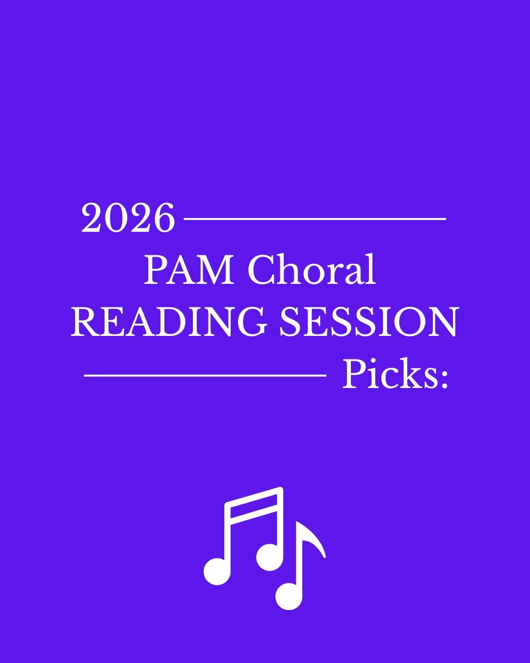 2026 Choral Reading Picks 