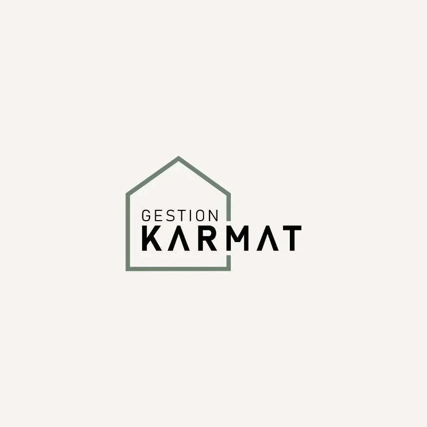 Logo de Gestion Karmat avec une montre simple dans un carré.