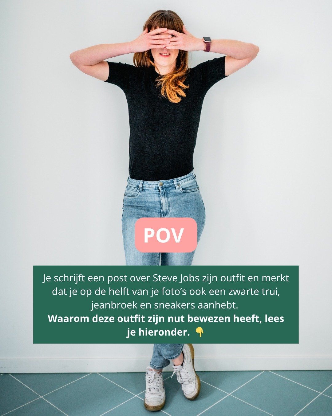 𝗣𝗢𝗩: 𝗝𝗲 𝗽𝗮𝘀𝘁 𝗼𝗻𝗯𝗲𝘄𝘂𝘀𝘁 𝗱𝗲 '𝗦𝘁𝗲𝘃𝗲 𝗝𝗼𝗯𝘀-𝘀𝘁𝗿𝗮𝘁𝗲𝗴𝗶𝗲' 𝗮𝗹 𝘁𝗼𝗲, 𝗺𝗮𝗮𝗿 𝗻𝗼𝗴 𝗻𝗶𝗲𝘁 𝗶𝗻 𝗷𝗲 𝗯𝘂𝗿𝗲𝗮𝘂𝘄𝗲𝗿𝗸𝗶𝗻𝗴... 👕👟

Je kent het wel: de zwarte coltrui, jeansbroek en witte sneakers van Steve Jobs.
