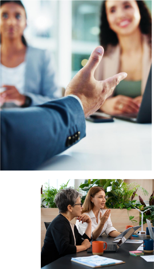 Business professionals meeting with certified HR consultants discussing outsourced human resources support for small businesses in Ohio.