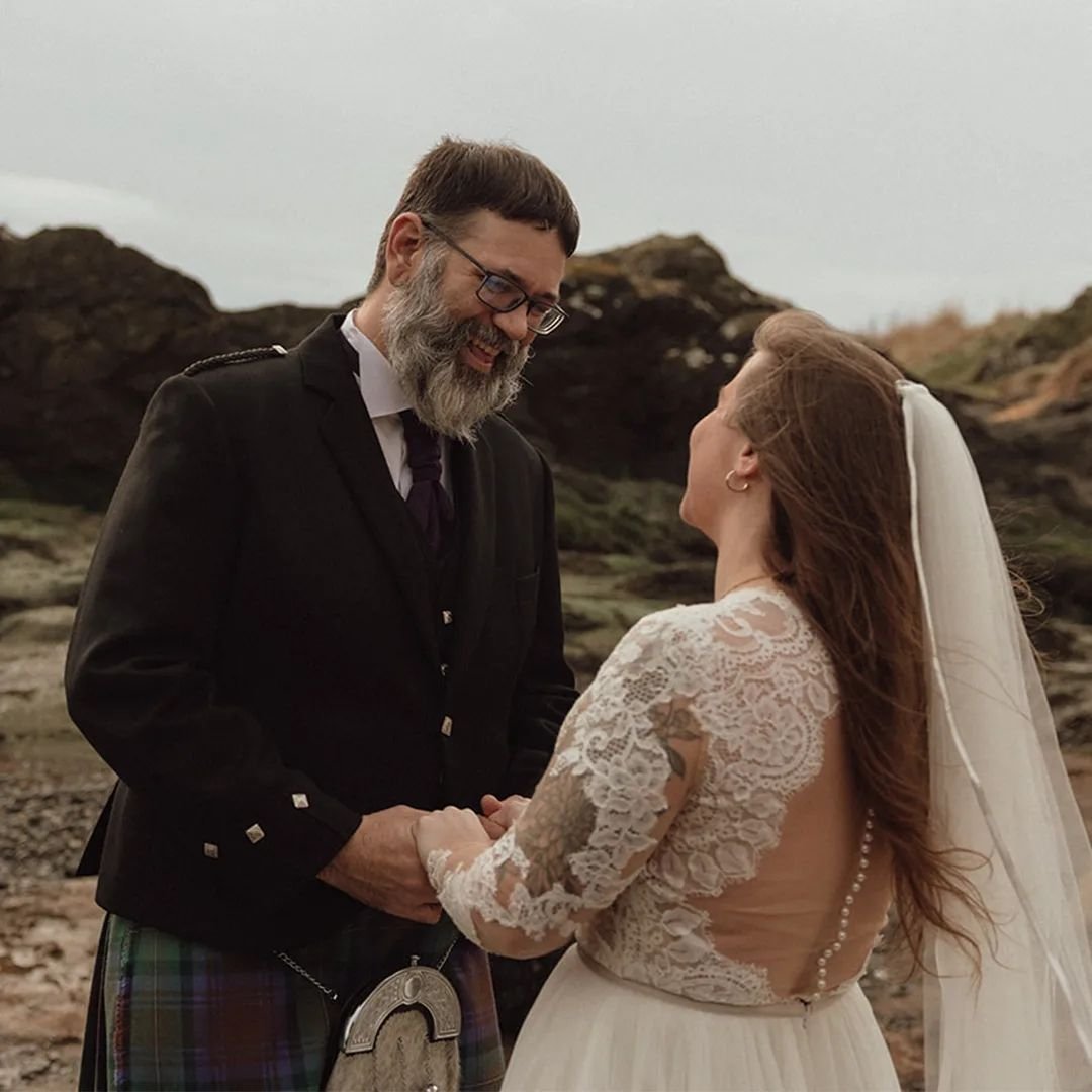 Amidst the scenic backdrop of Elie -

E &amp; J embarked on an impromptu elopement filled with charm and laughter. From dressing by their rental car to exchanging vows at Lady's Tower, their journey was a blend of tradition and spontaneity! With the 