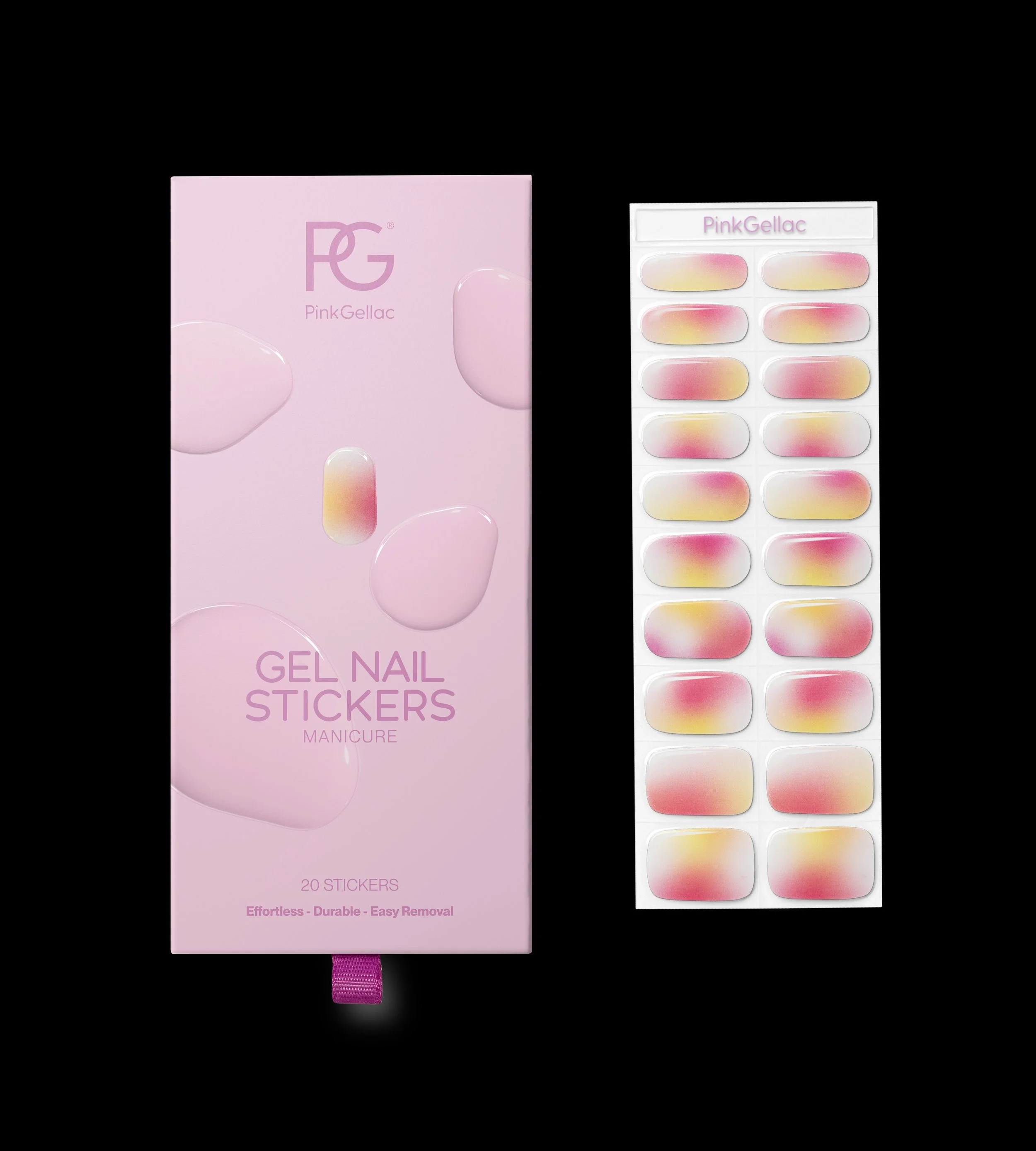GETEST: GELNAGEL STICKERS VAN PINK GELLAC