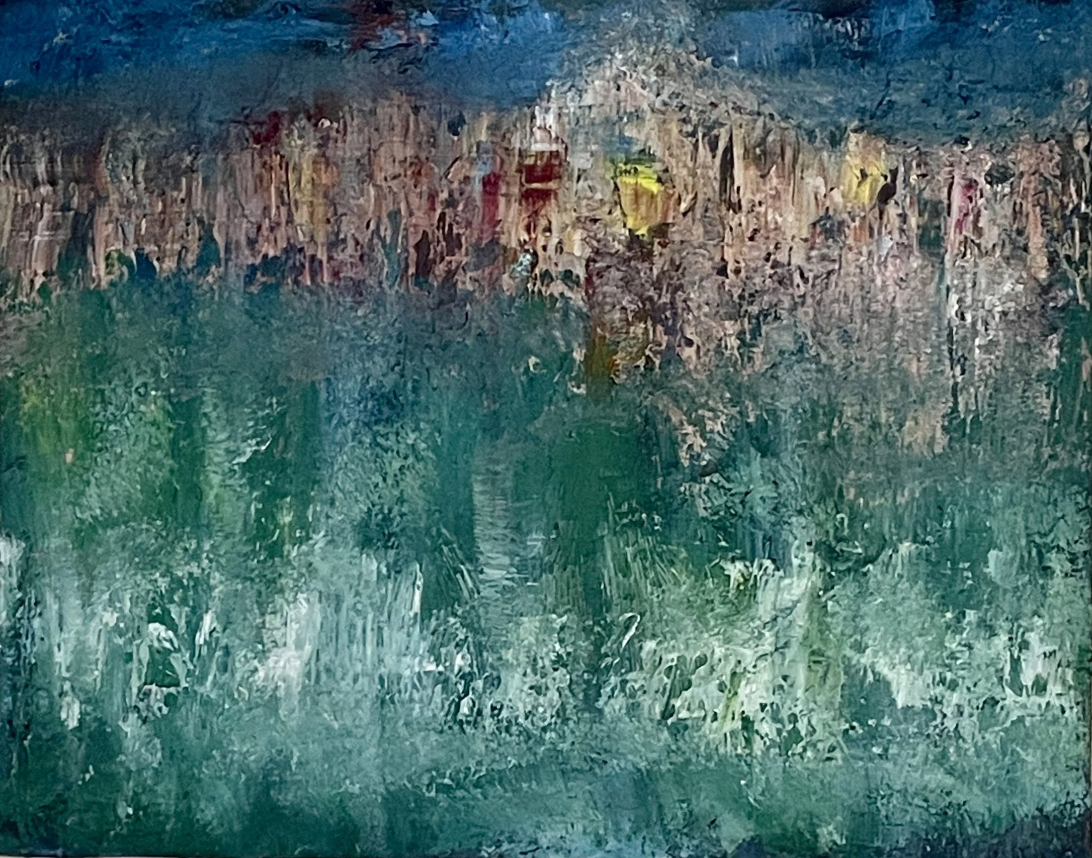 "Through the night"  oil on board