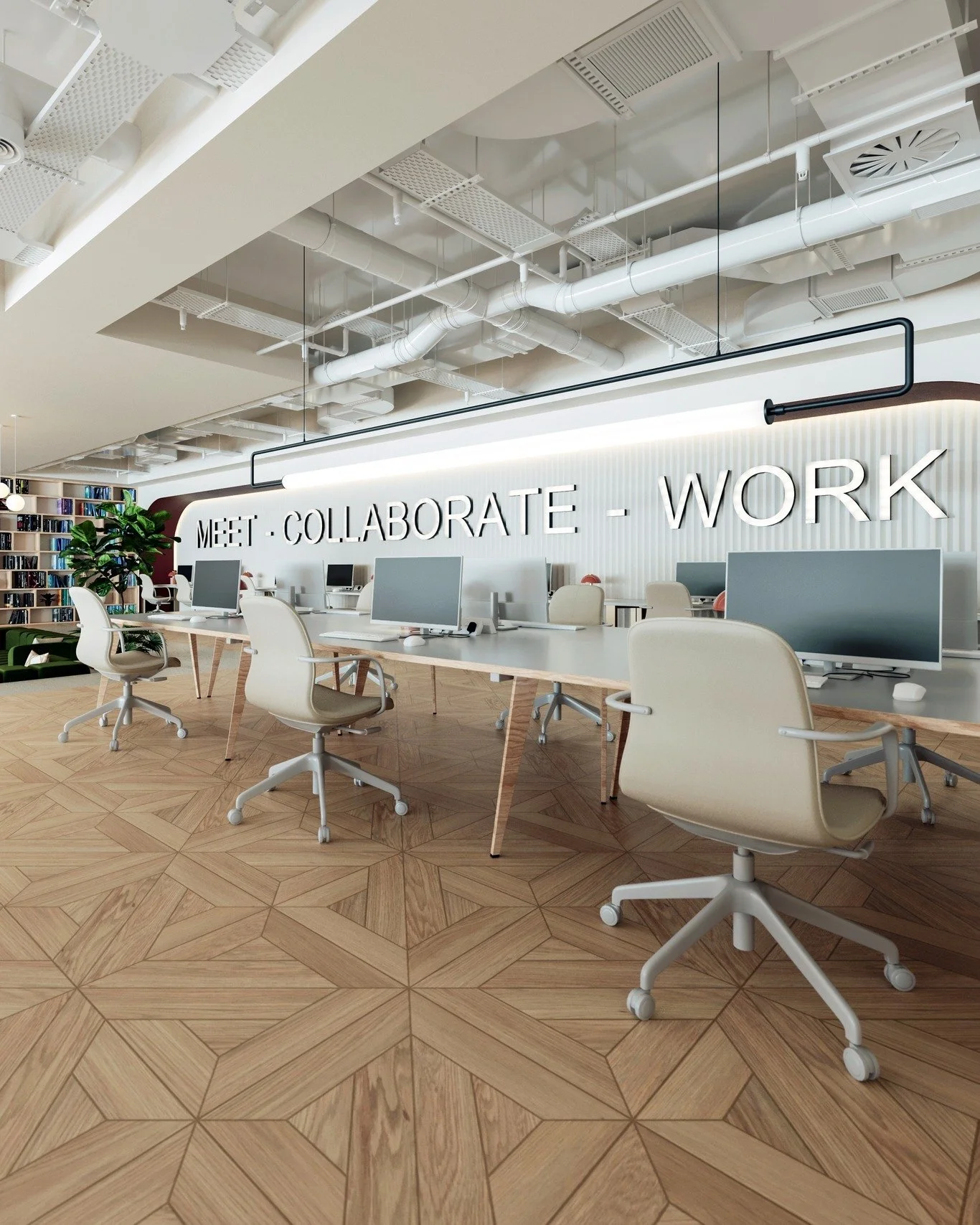 Which area would you pick to set up for the day? 👩🏻&zwj;💻

Whether you&rsquo;re after a quiet corner or something a bit more social, there&rsquo;s a spot for every kind of workflow in our coworking office space design. 

Although&hellip; that sofa
