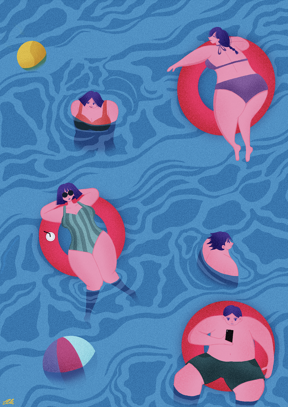 Chilling By The Pool Karina Aurelia Digital Arts Blog.png