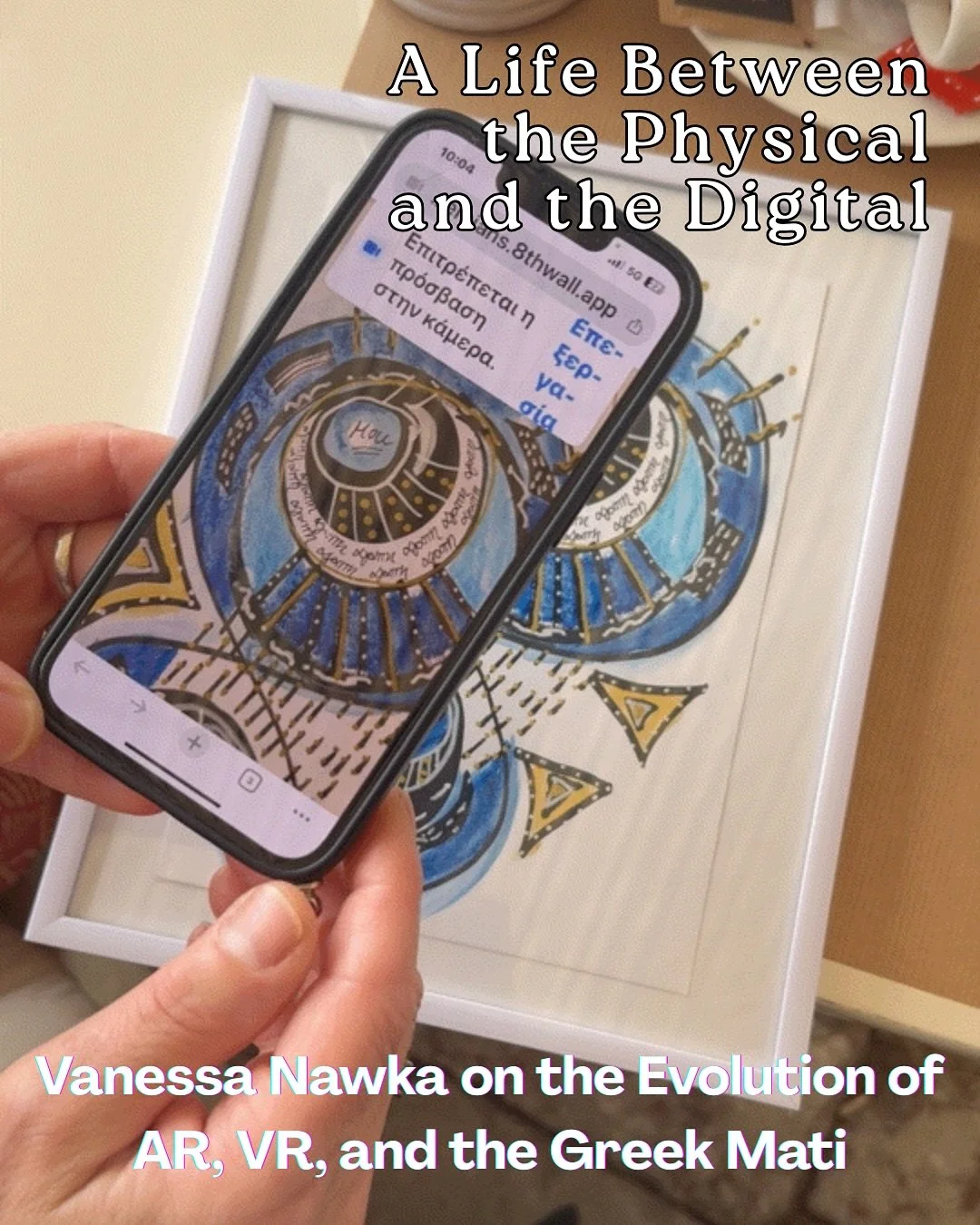 Artist Spotlight: Vanessa Nawka ✨ @digital.bohemians is a mixed media artist whose work bridges spirituality and technology. Rooted in both painting and sculpture, her practice focuses on reinterpreting sacred symbols&mdash;most notably the Aegean Gl