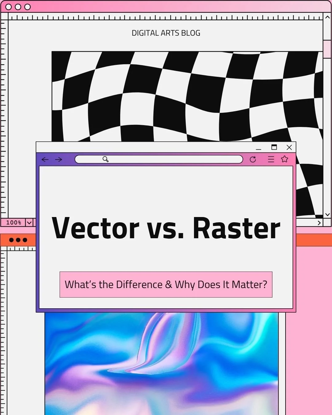 If you&rsquo;re new to digital art, or even if you&rsquo;ve been at it a while, you&rsquo;ve probably heard the terms vector and raster thrown around. Maybe someone said, &ldquo;That&rsquo;s a vector file&rdquo; or &ldquo;Oops, it&rsquo;s too pixelat
