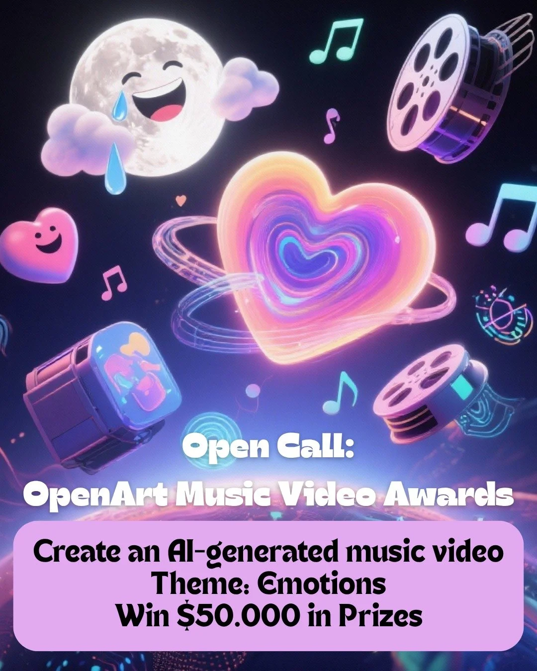 OpenArt invites storytellers, filmmakers, musicians, and AI enthusiasts from around the globe to participate in the OpenArt Music Video Awards (OMVA)! Create a captivating AI-generated music video exploring the theme of Emotions using their tool and 