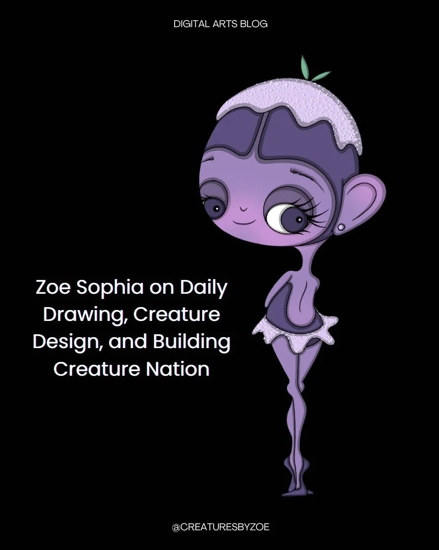 Artist Spotlight: Zoe Sophia ✨ @creaturesbyzoe is a Swiss-American illustrator and digital artist known for her imaginative creature characters and playful world-building. Over the past ten months, she has committed to drawing one original creature e