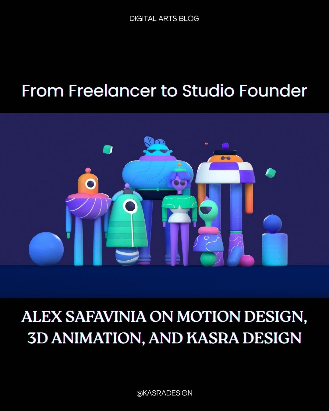Artist Spotlight: Alex Safavinia ✨ @alex.safavinia is an award-winning creative director and founder of @kasradesign, an animation studio specializing in 3D animation and explainer videos. He began his career as a motion graphics artist in 2006 and l