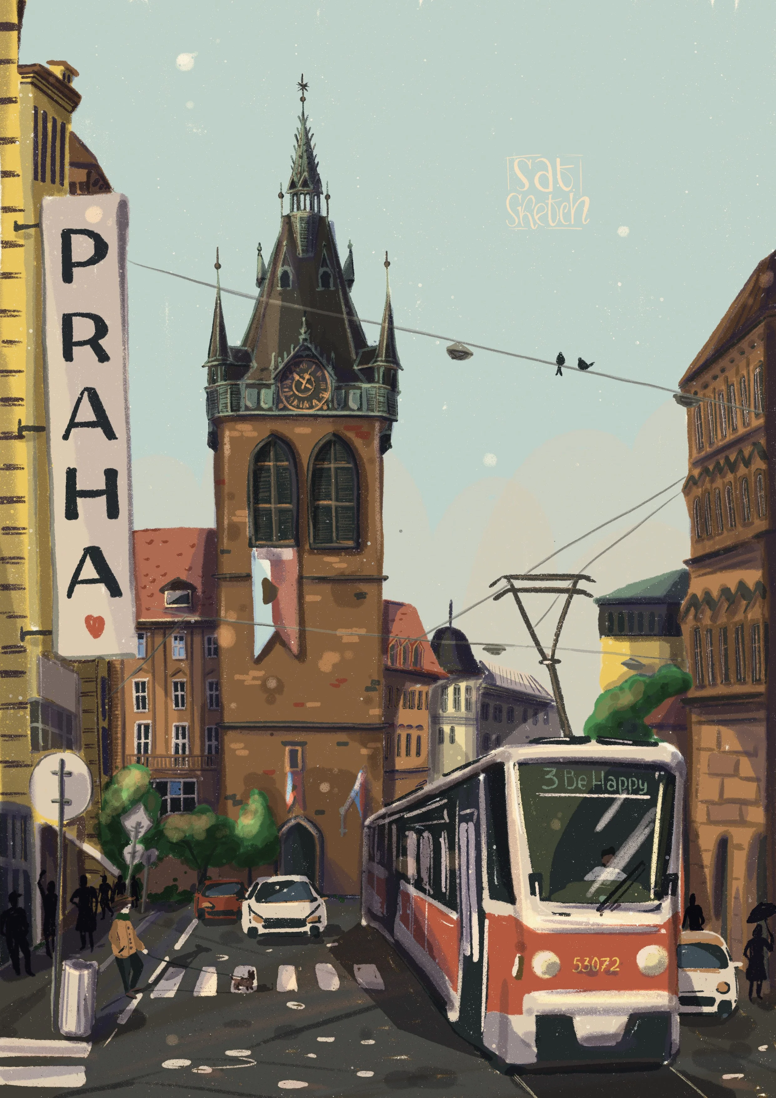 A Love Letter to the Streets of Prague: Tatiana Saturday Sketch