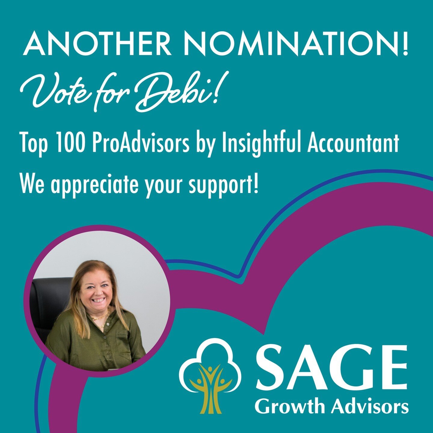 📣 We are so excited to announce that our very own Debi Choi has been nominated for Top 100 ProAdvisors by Insightful Accountant‼️ 

Insightful Accountant is an independent news and information source written specifically for the small business advis