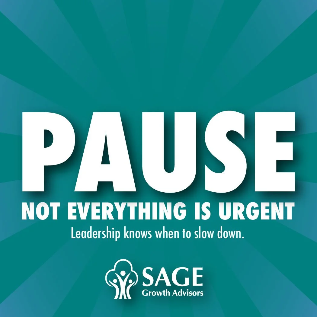 Not every business 🌟 problem needs 🚫 urgency.

January can make everything feel 🎯 critical. But clarity&mdash;not speed&mdash;is what actually creates momentum.

Strong leaders know when to pause ⏸️ long enough to choose wisely.

What decision are