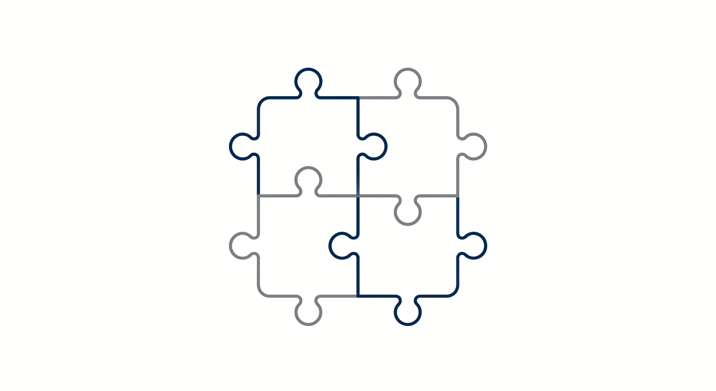 Ein Puzzle mit vier Teilen - Symbol für Miteinander gestalten