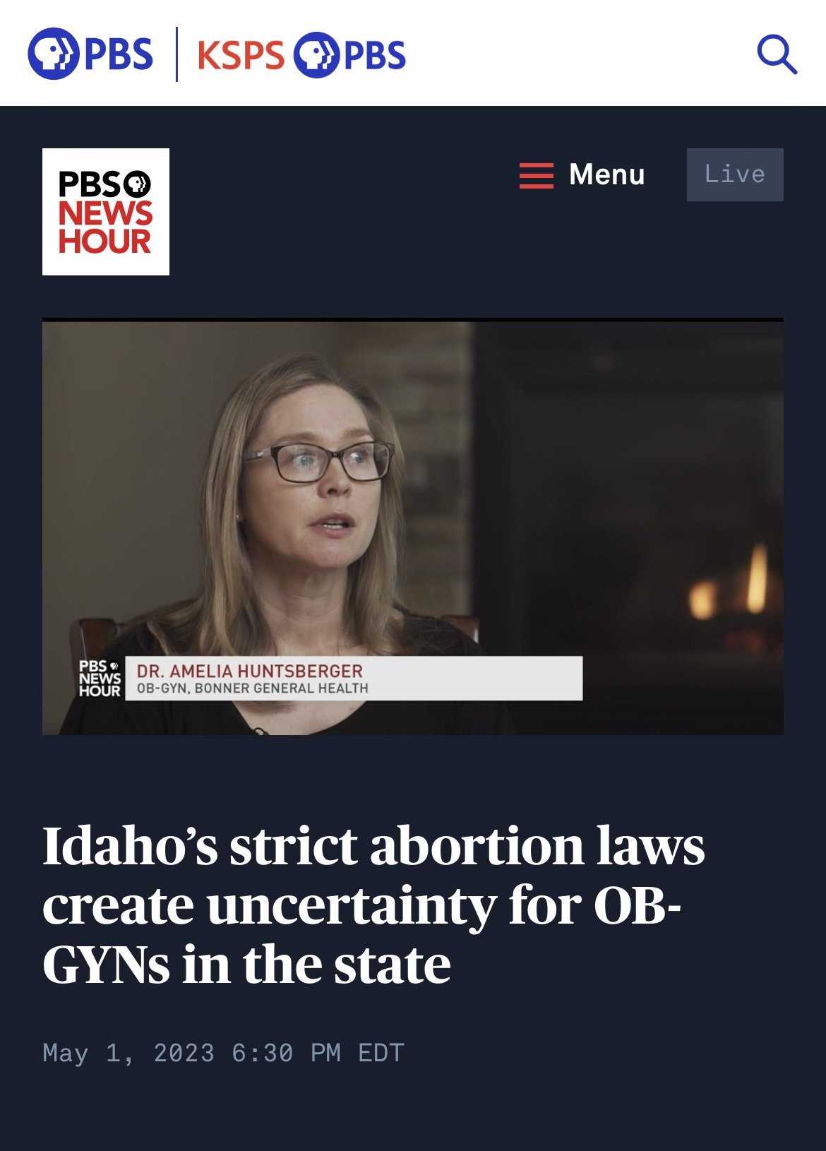 PBS reports, from Sandpoint, on the political climate that leaves Idaho women’s health at risk