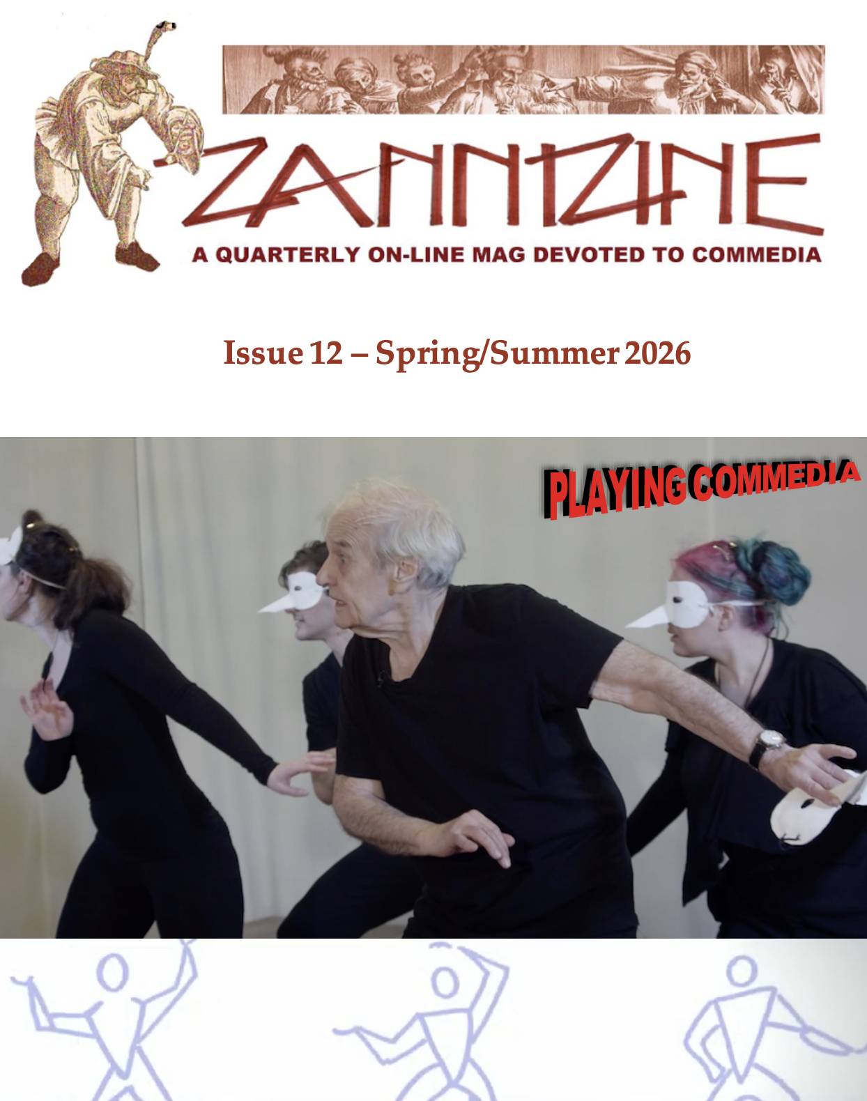 cover of Issue 12 showing performers some in masks