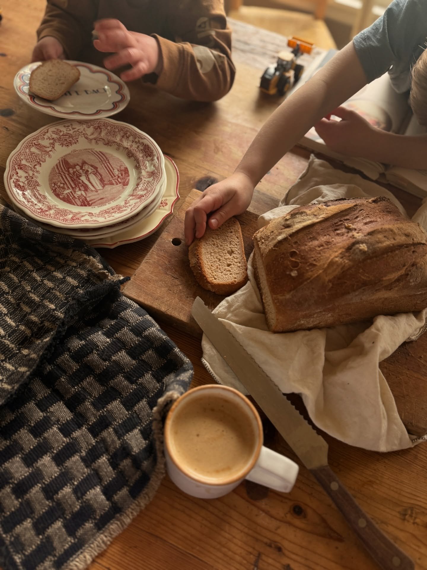 Fresh bread on the table. My attempt at bringing the magic to the mundane, making small moments feel beautiful, adding to the fairytale that may just be my life.

Adjusting to life with 3 little children has been a lot for me. It means adjusting my t