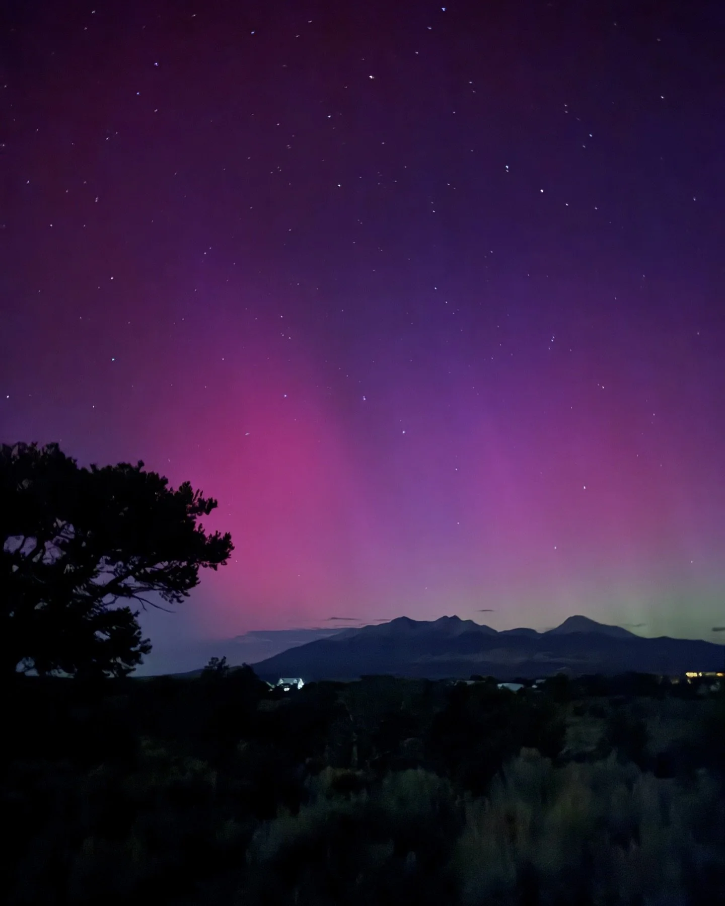 The northern lights as seen from Sange De Cristo,CO
