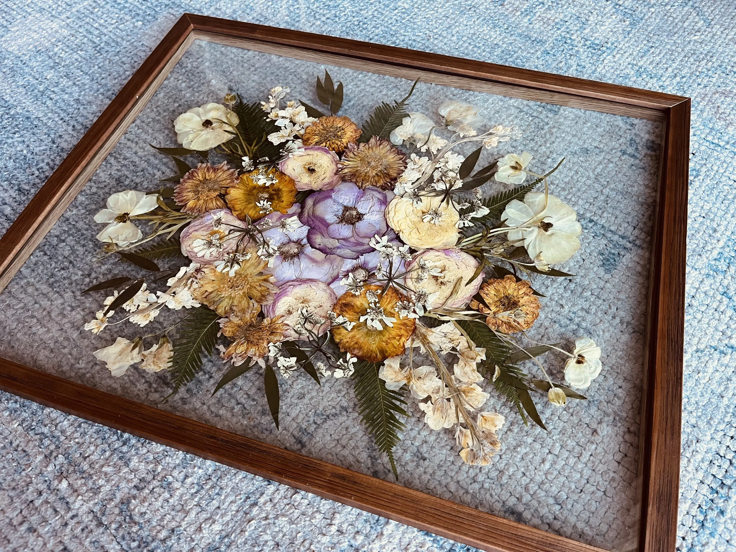 Float frame preserved wedding bouquet charleston