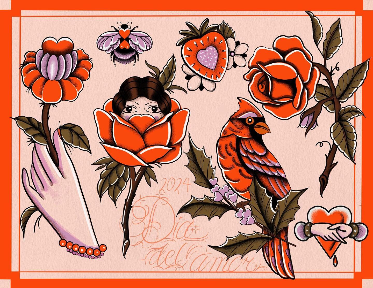 Valentines day Flash! 
It&rsquo;s almost valentine&rsquo;s day! A good time to get yourself or a loved one a tattoo ❤️🕺
all these designs available in color, or b&amp;w , DM to schedule 💌