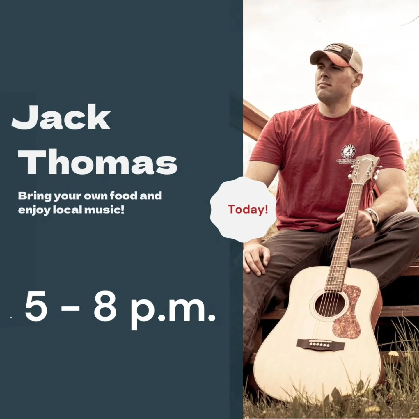 🎶 Live Music Tonight! 🎶

Join us at Woodlawn Distilling from 5&ndash;8 p.m. for an evening with Jack Thomas! Bring your own food, sip on your favorite cocktails, and relax to great local music on the farm. 🍹✨

📍 See you at the tasting room &ndash