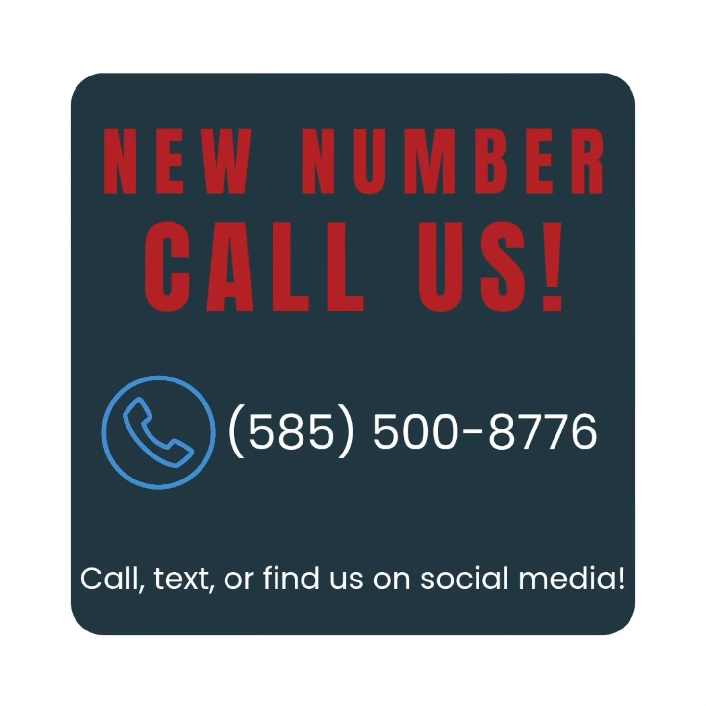New number, who dis? We kept getting our monthly reports saying we were getting calls, but they never came through... turns out our Google number just stopped alerting us. We pivoted and got a number that goes directly to us! We might not answer righ