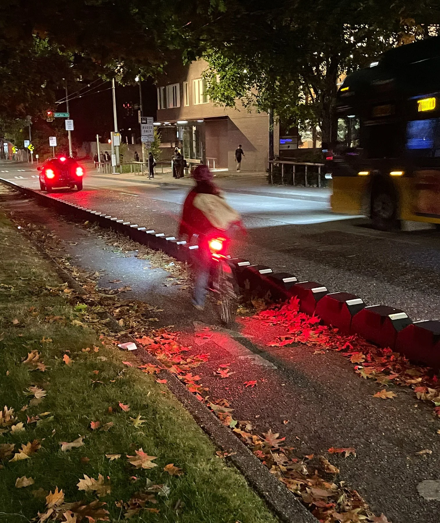 Highly visible, physically protective bike lane