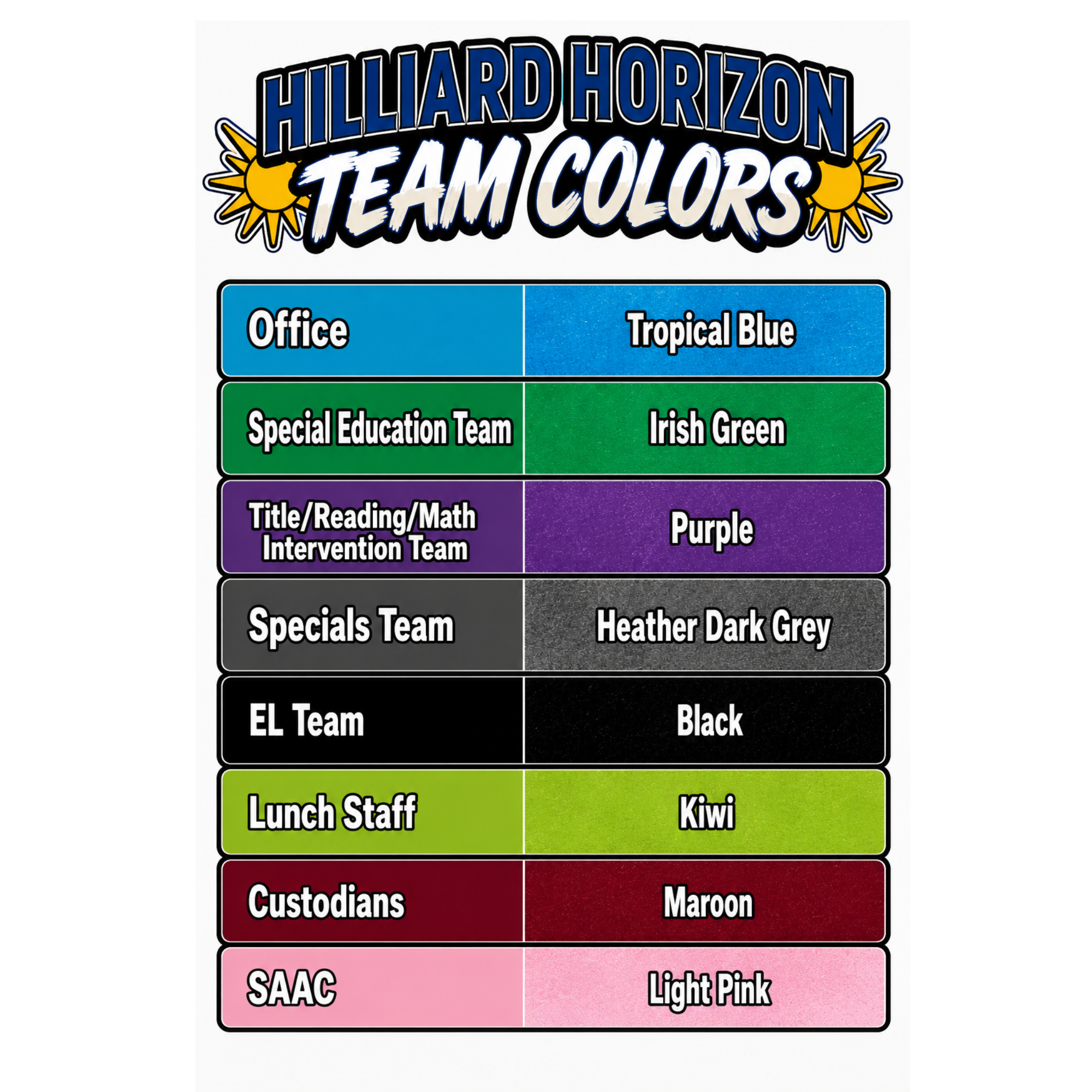 Horizon Team Shirts 2026- Staff