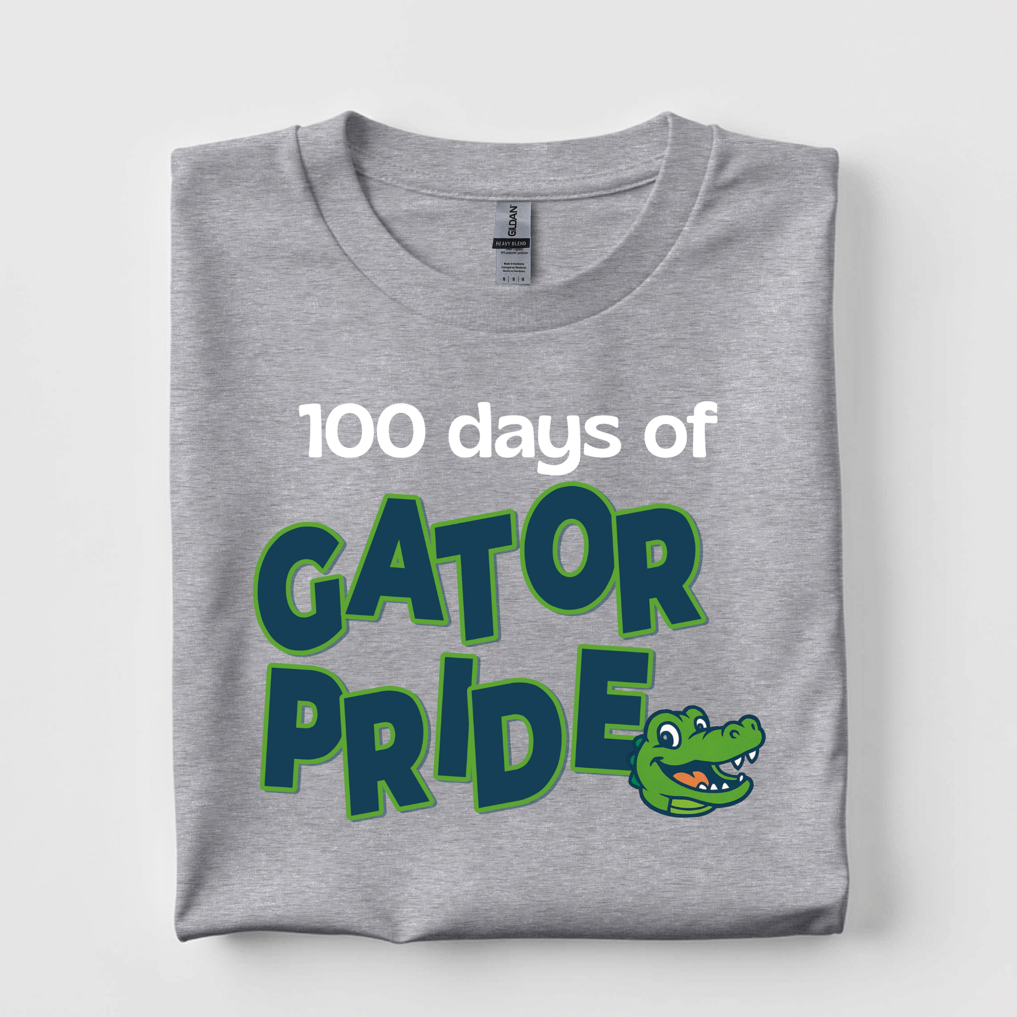 100 day mascot Mock up gray shirt.png