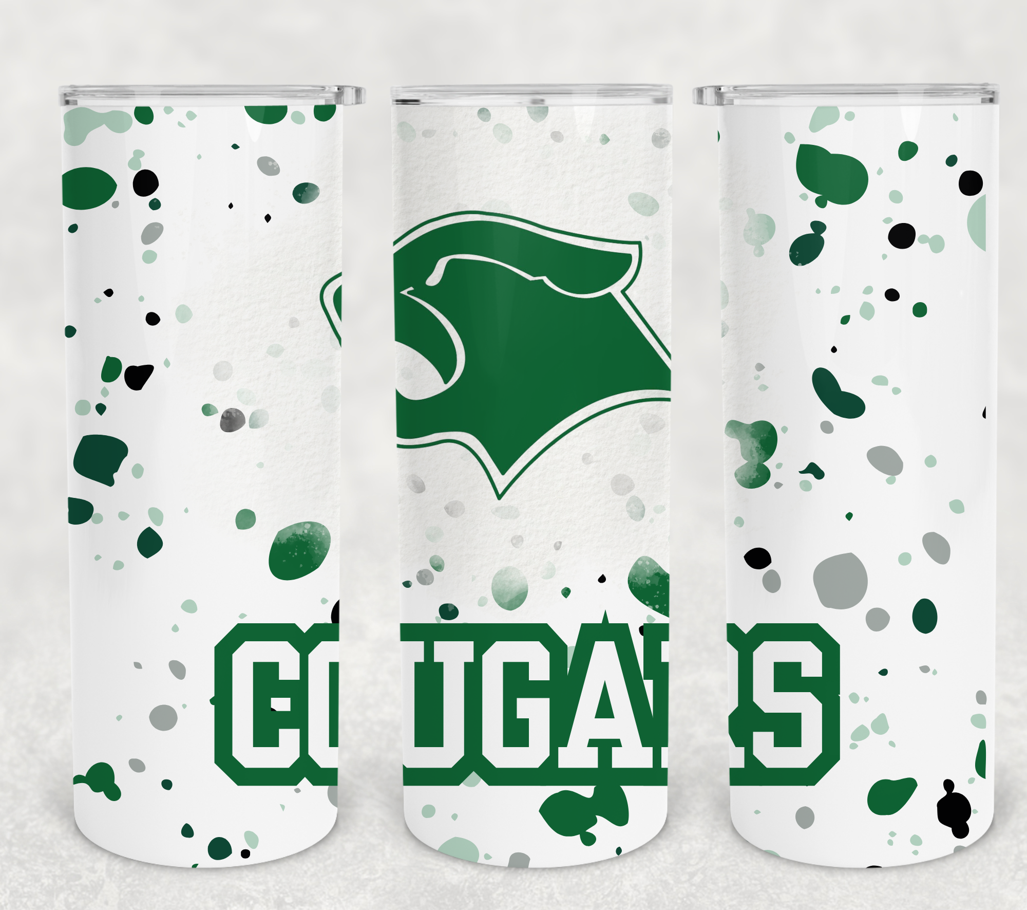 Cougar Paint Splatter Tumbler