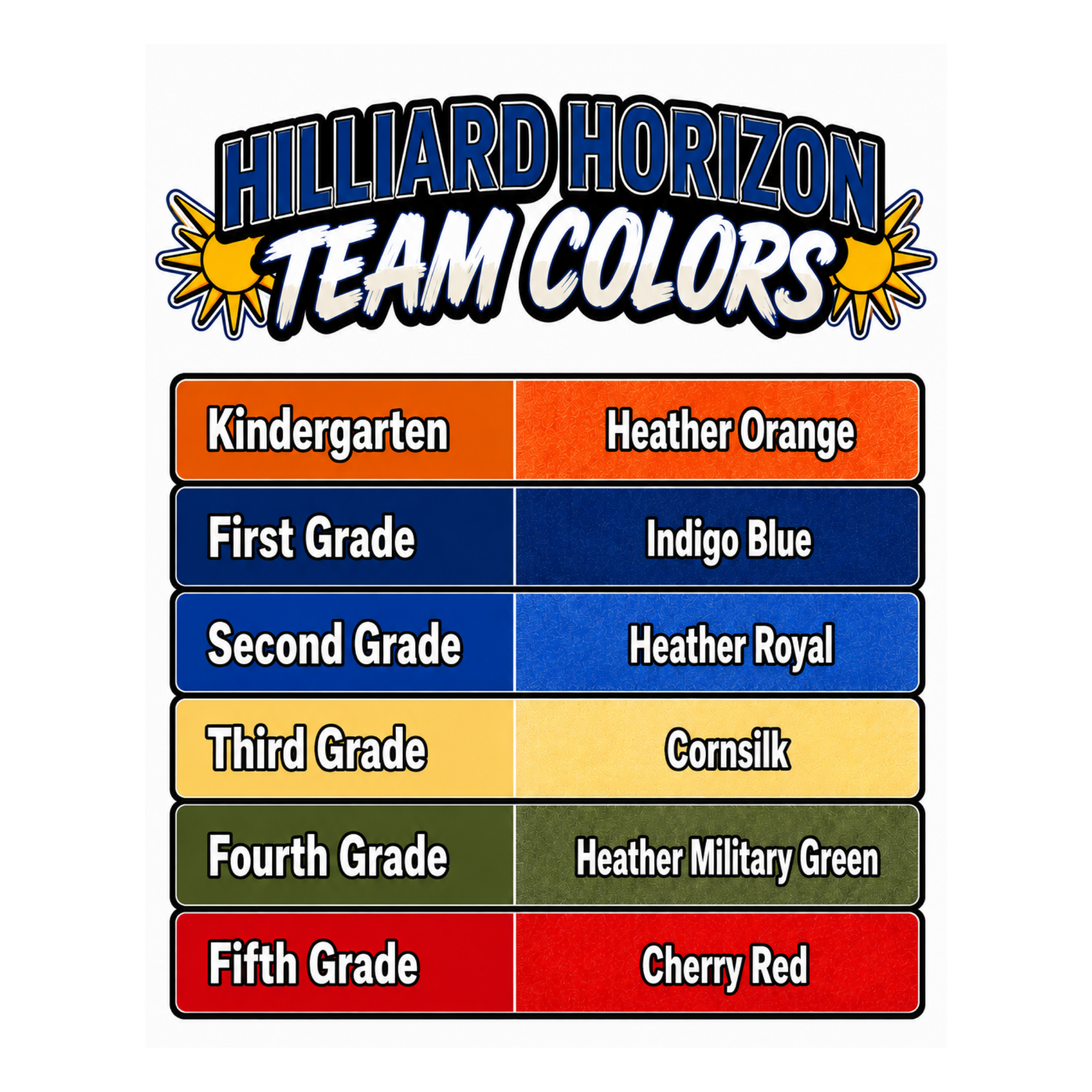Horizon Team Shirts 2026 - Students/Teachers