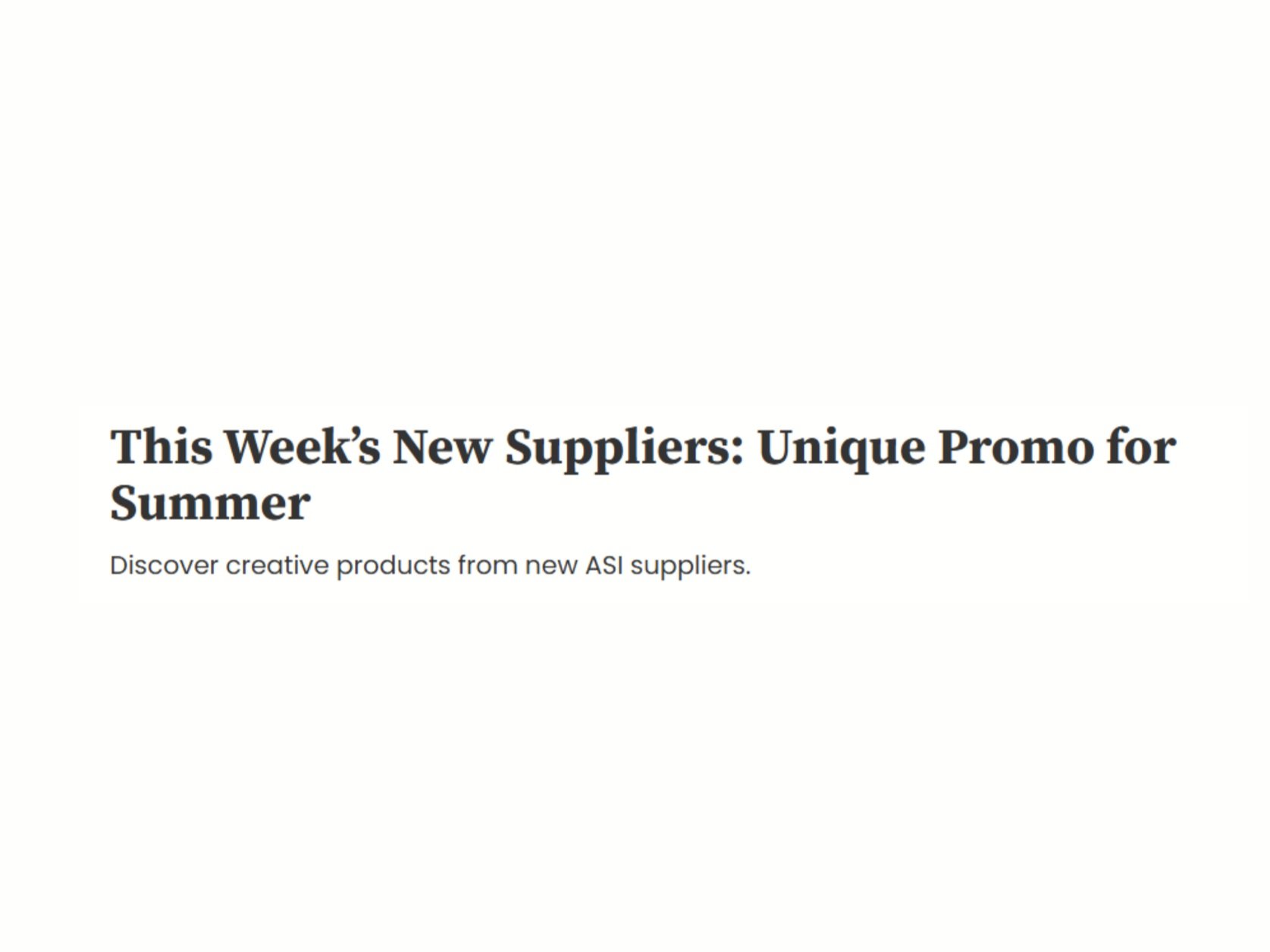 Weekly Product Showcases