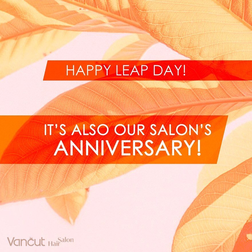It&rsquo;s our salon&rsquo;s anniversary today! Come by and say hi! Only good vibes 🤗😎🥰

#goodvibes #anniversary #birthday #coquitlam #poco #leap #leapyear #leapyear #vancouver #hairstyle #hairstylist #lifestyle #hairsalon #hello #hairsalonvancouv