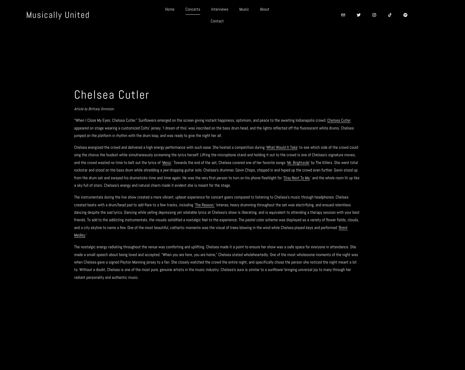 "Chelsea Cutler" - Musically United