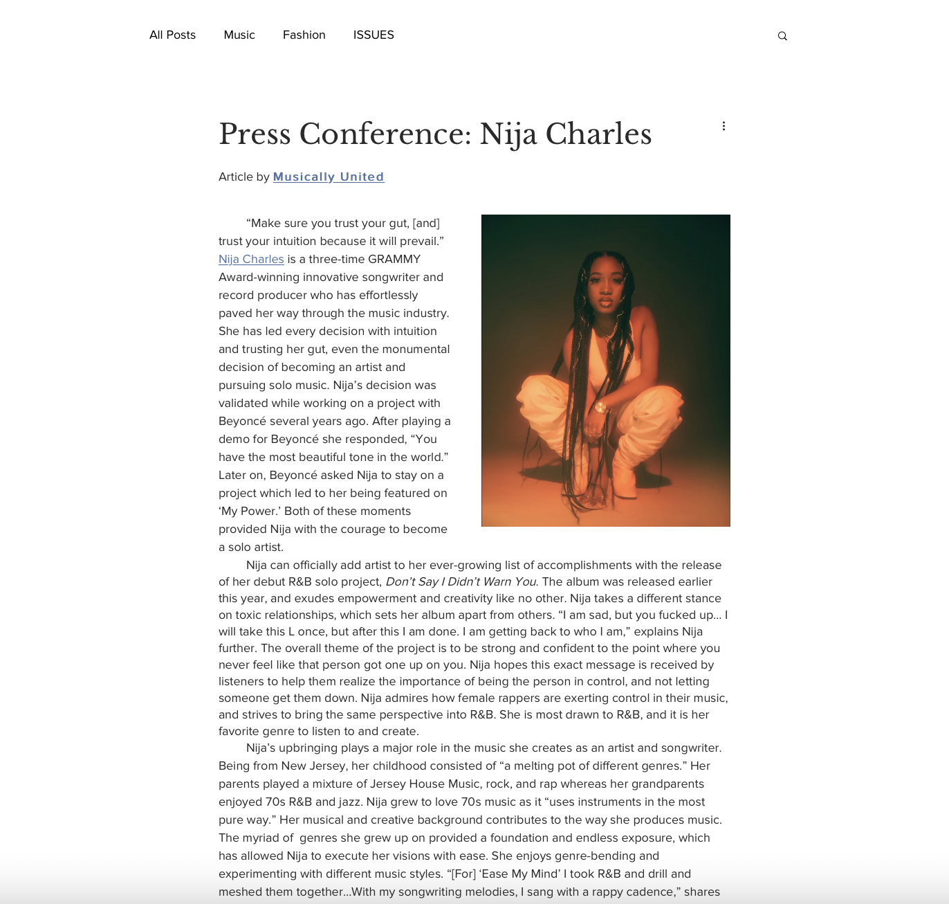 "Nija" - All or Nothing Magazine