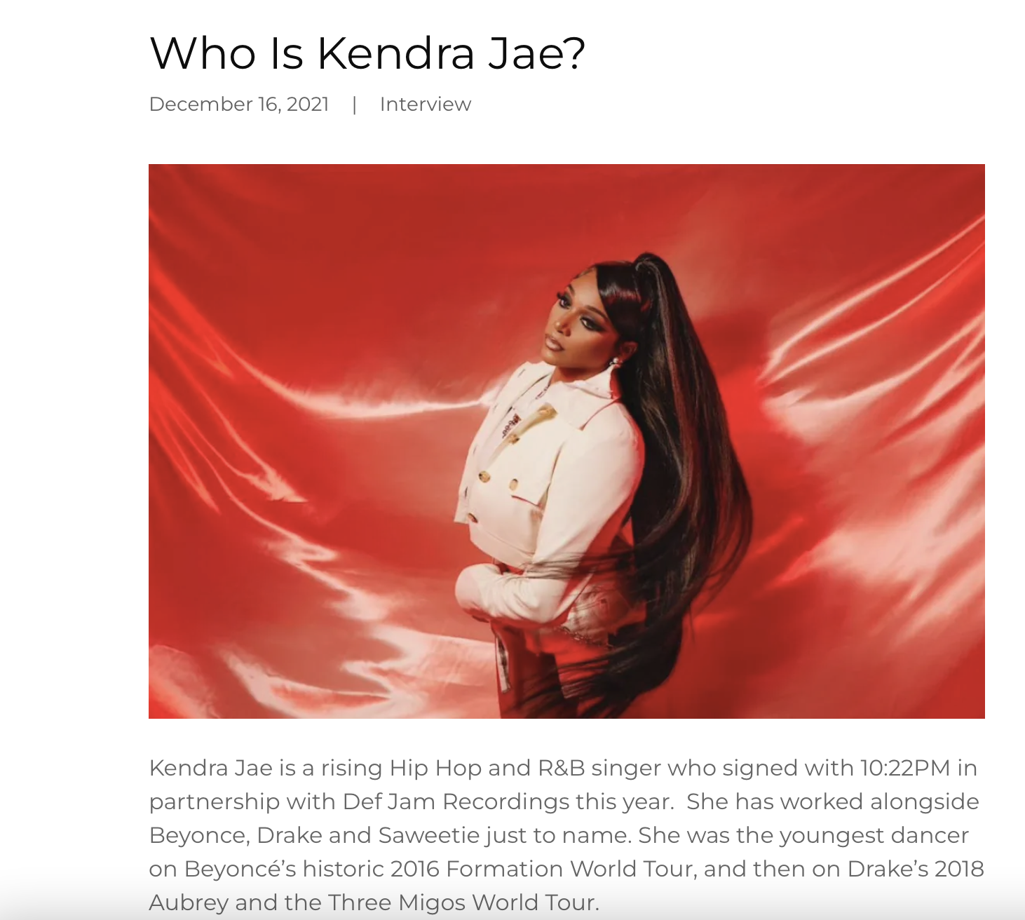 "Kendra Jae" - Review Hip Hop