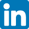 LinkedIn logo in navy blue color.