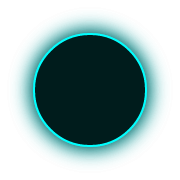 Neon glowing circular ring with a dark center