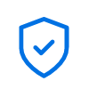 A blue shield icon with a checkmark inside it.