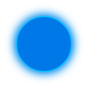 A glowing blue circular object with concentric circles, resembling a futuristic hover disk or digital interface element.