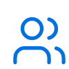Simple icon of two human figures, one larger and one smaller, representing a person and a child or a group.