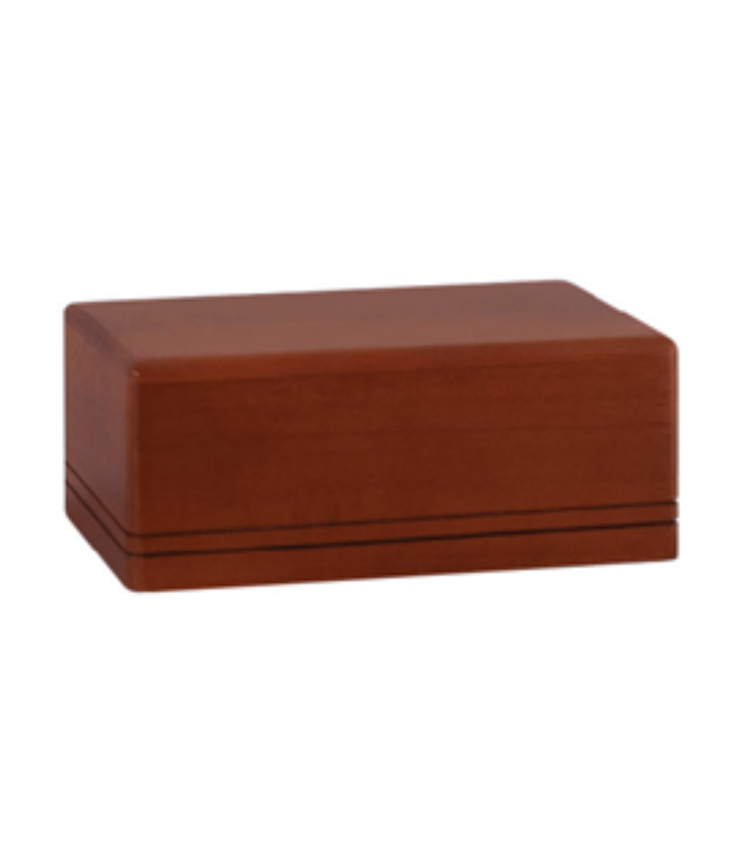 Simple mahogany rectangular wooden pet urn