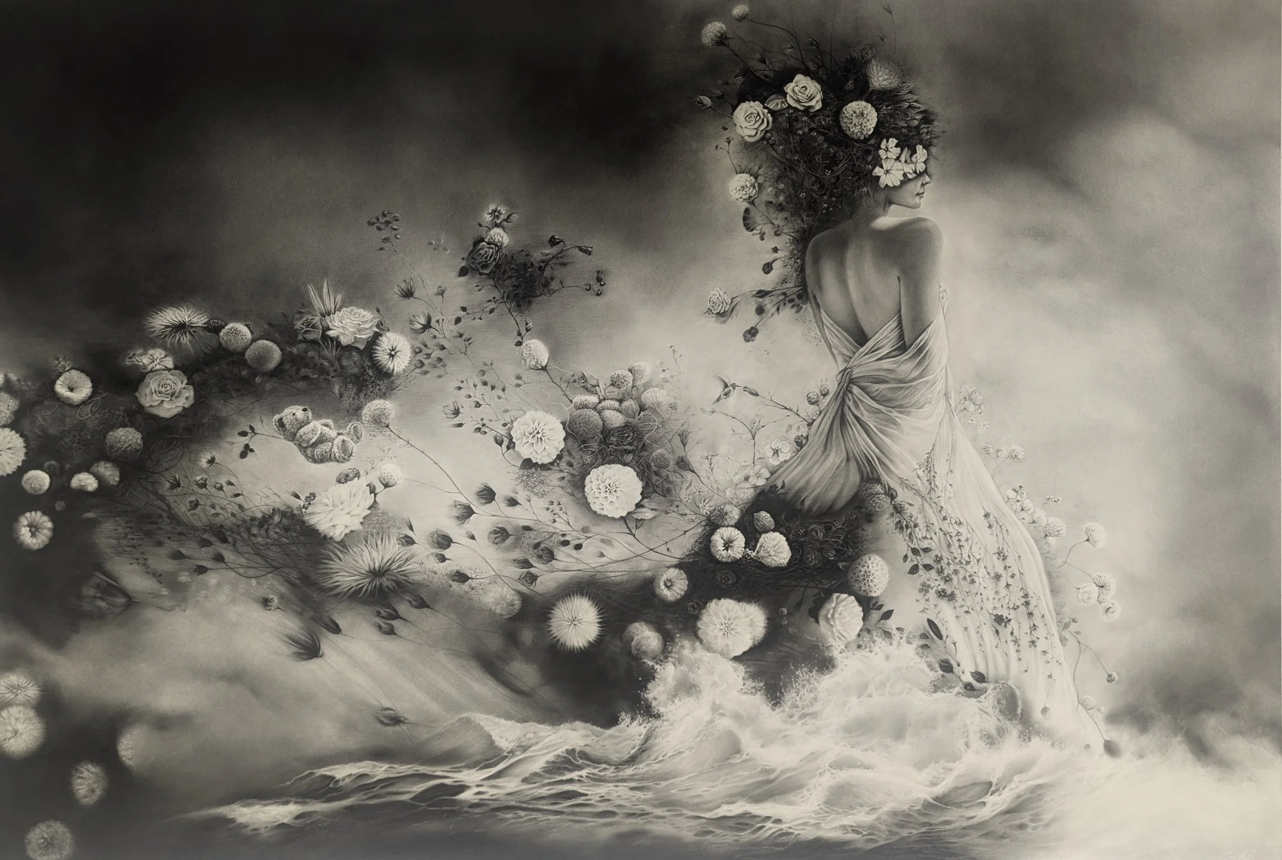 Memory Drift  -  44 in x 66 in  Pencil on paper