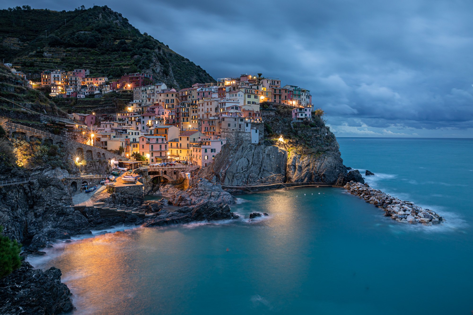 Manarola...
Second smallest of the 5 Cinque Terra towns. Population: 353