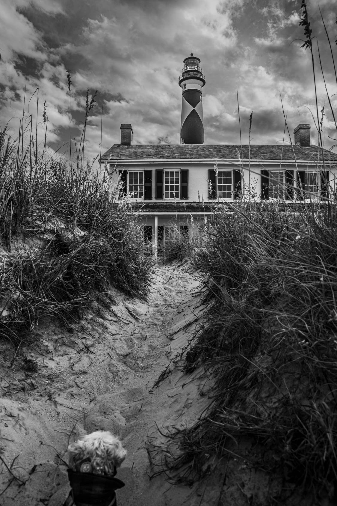 The current Cape Lookout Lighthouse is 163' tall, and was built in the late 1850s. It was almost destroyed in the Civil War. It flashes every 15 seconds, and is one of the few lighthouses operating during the day.