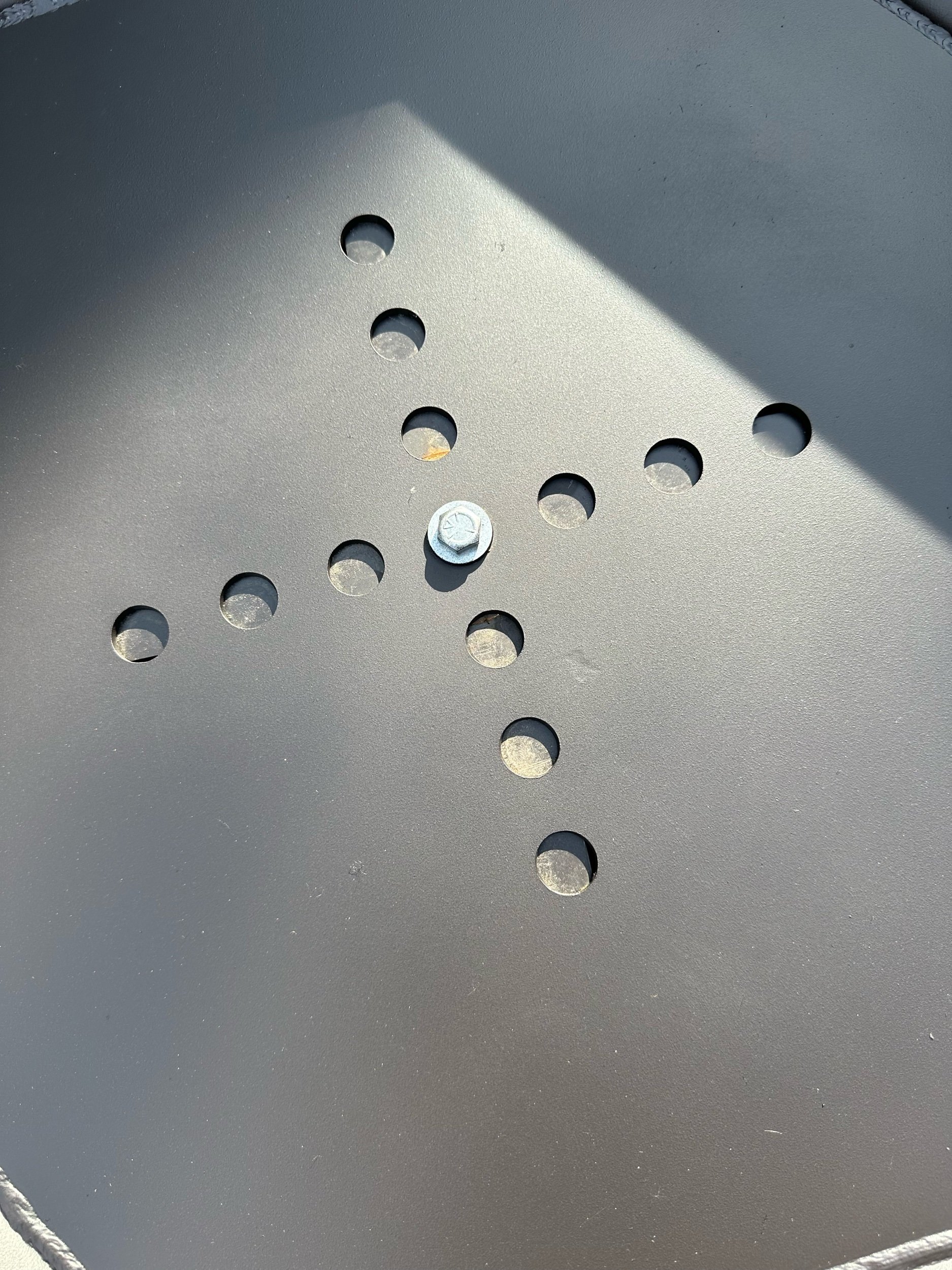 36 inch Hexagon Low Profile Fire pit, close up