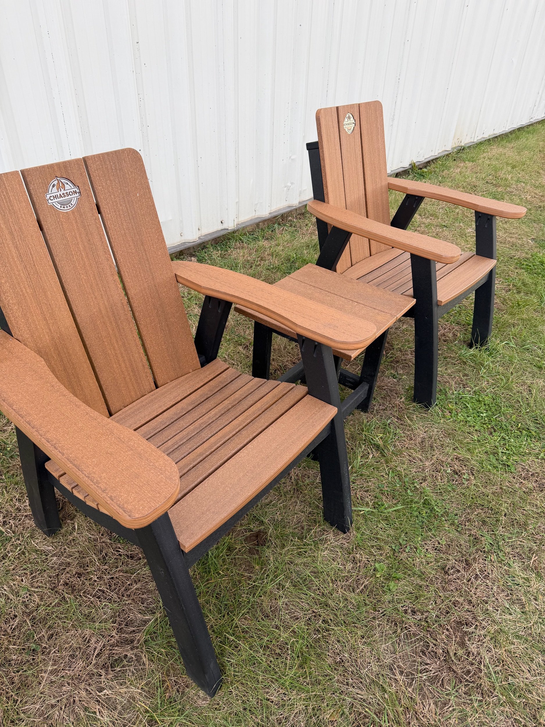 Chiasson Smoke Adirondack Chairs outdoors
